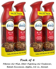 Febreze Air Mist Air Freshener Baked Cinnamon Apples 8.8 oz Aerosol 4 Pack