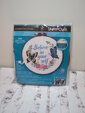 NEW Dimensions Learn-A-Craft Embroidery Kit 6" Round-Believe In Yourself
