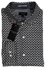 175 NWT TED BAKER LONDON DRESS SHIRT L / 17 43 FLORAL BLUE WHITE