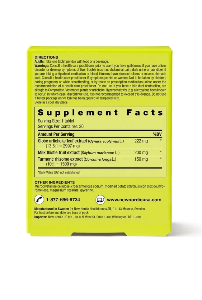 NUEVO NORDIC Suplemento de Apoyo a la Salud Función Hepática Activa 30 Comprimidos Foto 3 de 4
