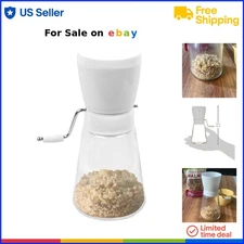 Hand Crank Nut Chopper Grinder Glass Plastic Stainless Steel Kitchen Tool