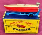 Matchbox Lesney No 48 Sport Boat & Trailer W/ Box