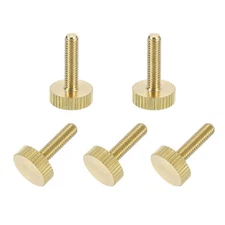 5Pcs Brass Knurled Thumb Screws, M4x16mm Flat Stripe Bolt Knob Fasteners