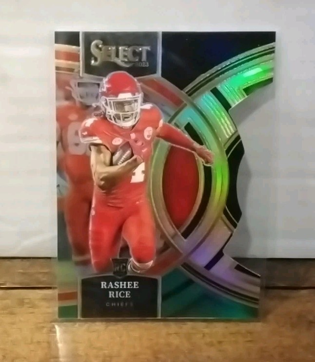 2023 Panini Select - Premier Level Rashee Rice #132 Black & Green Prizm Die-Cut