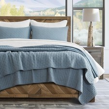 EVERGRACEHOME Queen Quilt Set 92"x96" Pre-Washed Cotton Cross Stitch 3PC New