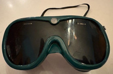 Vintage Green PVC Welding Safety Goggles Elastic Strap Eastern Model E-200-4