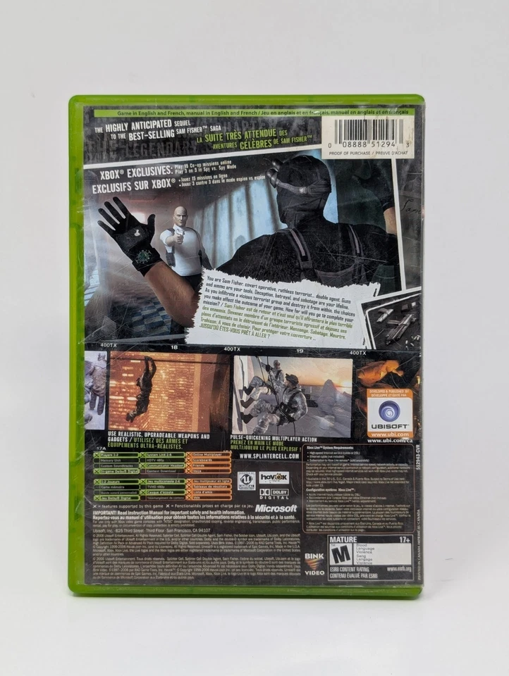 Tom Clancy's Splinter Cell Double Agent (Xbox OG, 2006) - CIB - Image 2 of 3