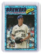Jacob Misiorowski Rookie 2026 Topps Heritage Chrome Light Blue Sparkle Refractor