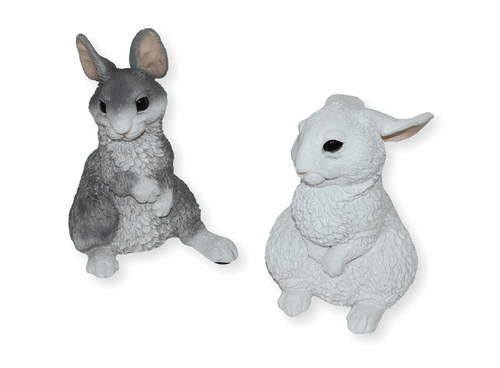 Deco Figura Conejos Colección Castagna De Resin/Piedra Artificial H 19-22 CM - Imagen 3 de 4