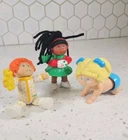 3 Vintage 3.3"  Cabbage Patch Kids Mini PVC Dolls Toy Figures 1992- 1994
