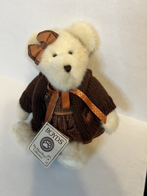Vintage Boyd's Head Bean Collection Genuine Stuffed White Bear Gettysburg PA 10''