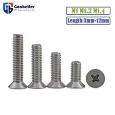 M1 - M1.4 Phillips Countersunk Machine Screws A2 Stainless Steel Flat Head Bolts