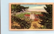 Postcard - The Santa Barbara Mission, Santa Barbara, California