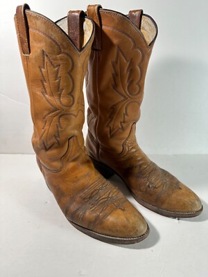Vintage Lucchese? Western Cowboy Boots Brown Size 11D Made In USA