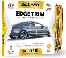 ALL-FIT Car Door Edge Protector Guard from Scratches & Dings U-Shaped (GOLD)