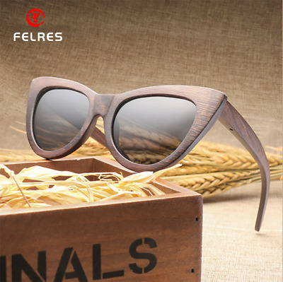 Handmade Men Women Wood Polarized Sunglasses Brown Wooden Frame Outdoor Glasses