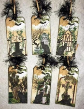 (6) Halloween Gothic Black Cats~Gift Hang Tags~Parties~Scrapbook~Journals~75R