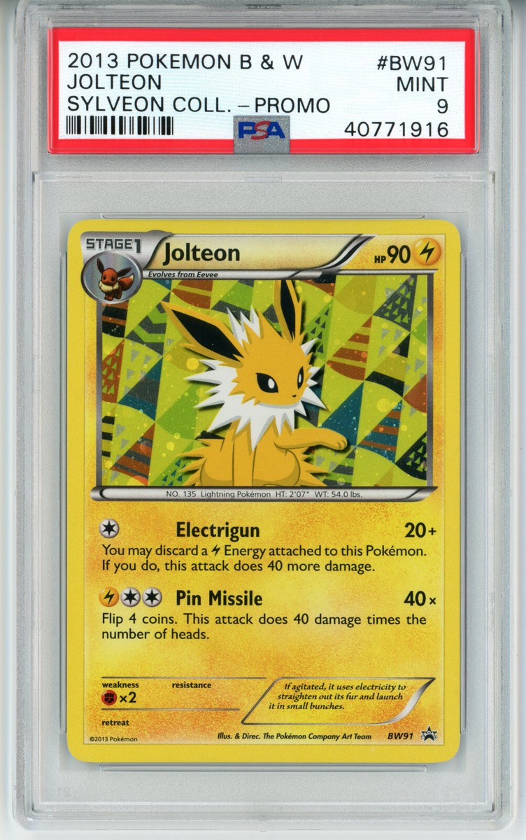 2013 POKEMON BLACK STAR PROMO JOLTEON #BW91 HOLO FOIL CARD PSA 9