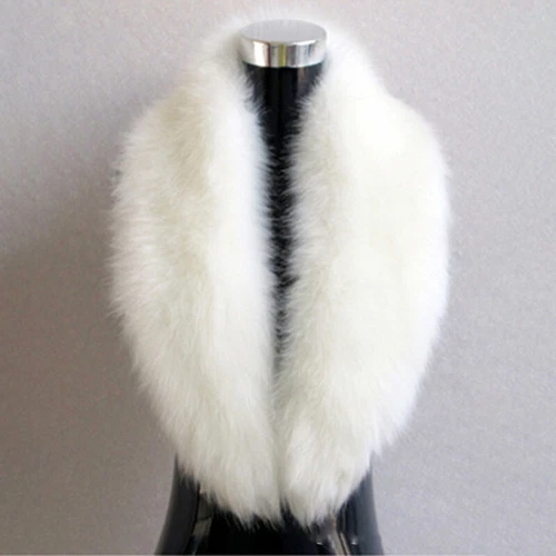Luxury Fluffy Faux Fox Fur Fur Collar Women Thick Warm Furry Scarf - Bild 16 von 27