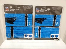 Brand New NFL Carolina Panthers Team Adjustable Adult Face Masks Set of 4