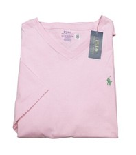 Polo Ralph Lauren Men's Pink Solid Classic Fit V-Neck Short Sleeve T-Shirt