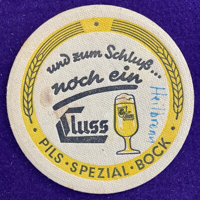 und zum schluss NOCH EIN FLUSS PILS SPEZIAL BOCK beer coaster bier 100 jahre