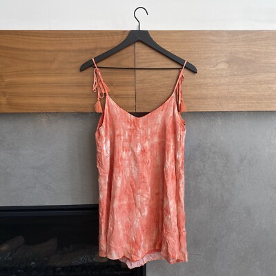 olivaceous orange dress Olivaceous Womens Pink Orange Psychedelic Floral Cotton Tiered Mini Dress Large