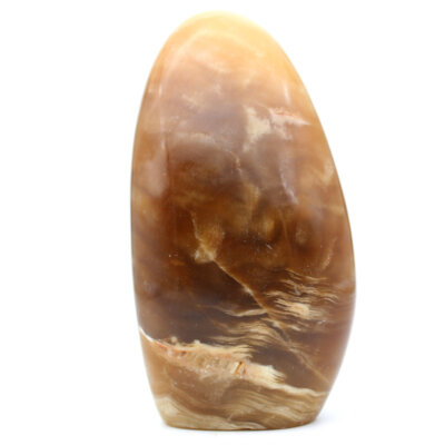 Bloc de calcite miel naturelle polie 900gr 150mm de Madagascar