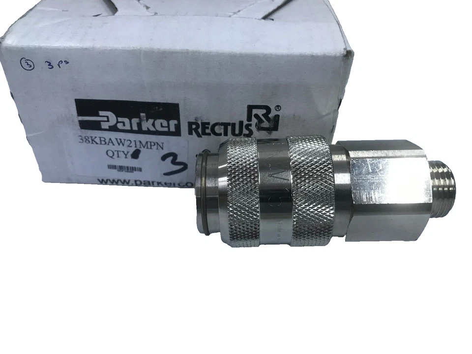 Parker Rectus Series 38 Quick Coupler set 38KBAW21MPN + 38SFIW21MXN G1/2 - Image 3 of 4
