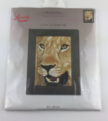 Lanarte Lion In Close Up Cross Stitch Kit DMC Threads Animals Collection