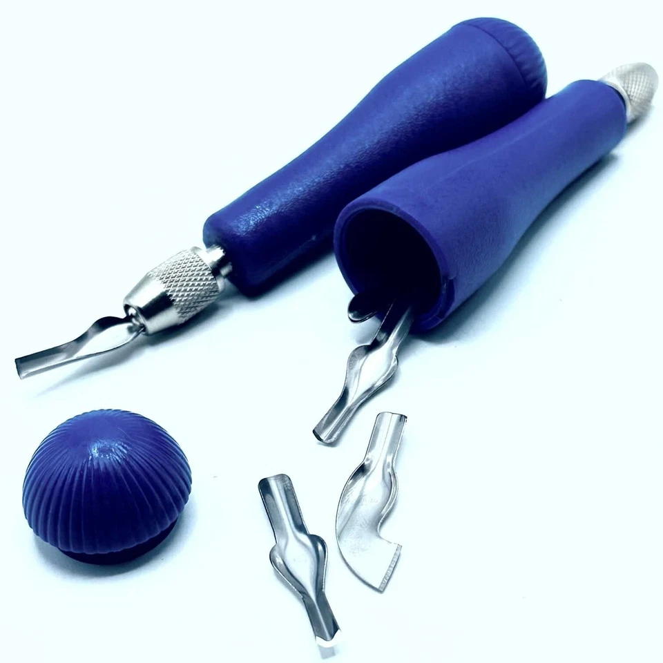 LINOLEUM BLOCK CUTTER Carving Tool Set 6 Blades Halloween Pumpkin Jack O Lantern - Image 3 of 3