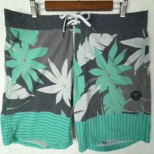 Vissla Mens Board Upcycle Shorts Size 36 Floral All Over Print Swim Trunks