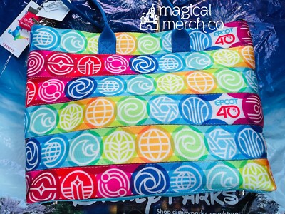 2022 Disney Parks Epcot 40th Anniversary Icons Harvey's Streamline Tote Bag