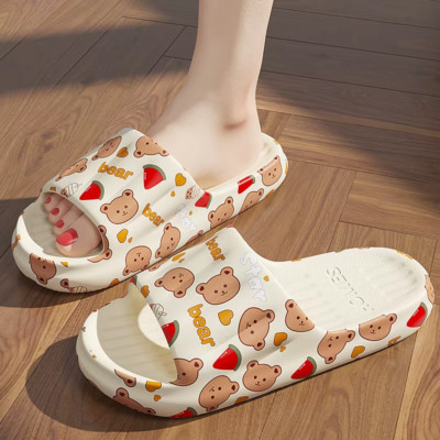 Cartoon Bär Herz Hausschuhe Männer Frauen EVA Nicht-Slip Sommer Sandalen