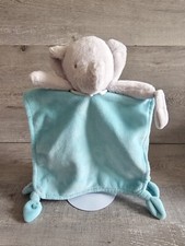 Carters Elephant Lovey Security Blanket Blue-Green Aqua Plush Soft