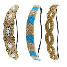 3PCS Rhinestone Headband National Style Bohemio Hair Band Beads Hair Accessories