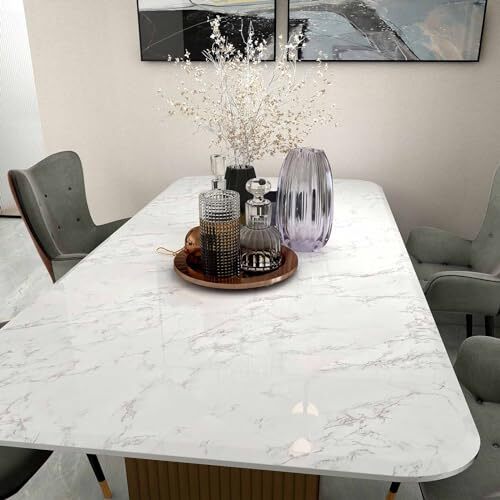 Marble Wallpaper Granite Gray&White Paper Roll Kitchen Countertop 35.4
