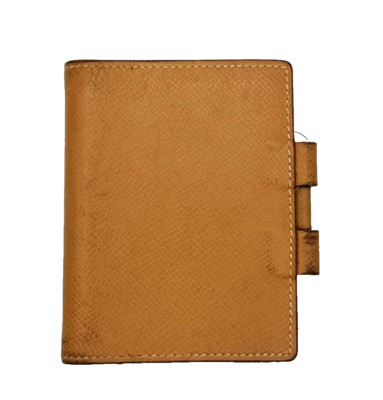 Genuine Hermès Gold Leather Mini Agenda Planner Notebook Cover Vintage Courcheve