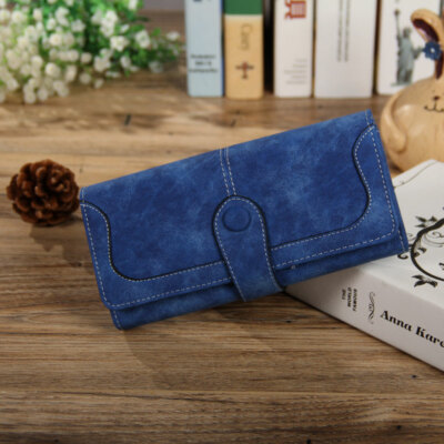 Woman Long Wallet Suede Leather Wallets Coin Purse Card Holder Clutch Xmas Gift