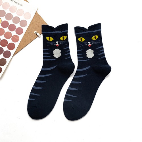 4 Pairs Women Funny Cat Socks Cute Animals Fun Funky Novelty Gift Ladies Socks - Picture 7 of 9