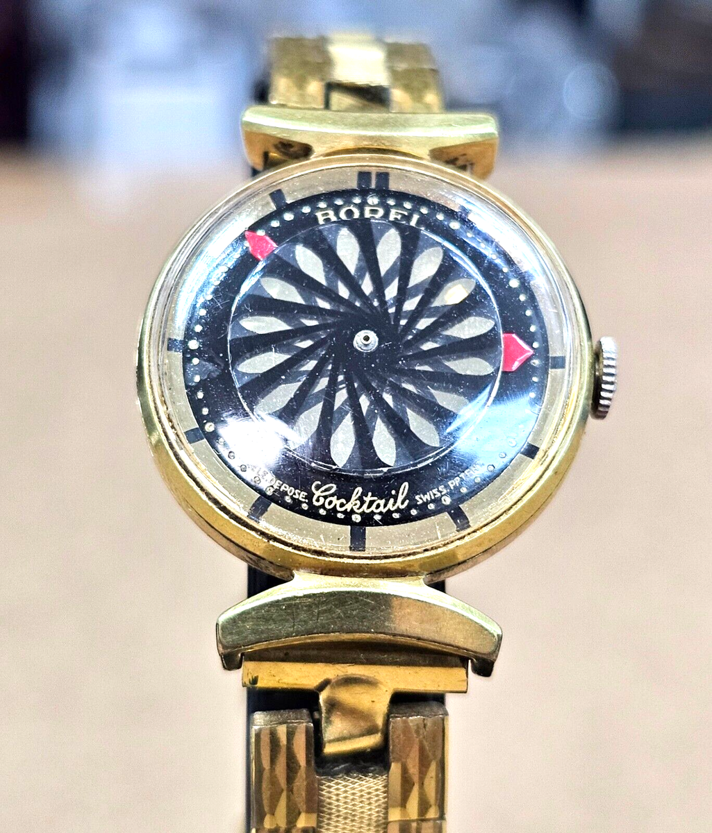 Vintage Borel Kaleidoscope Depose Cocktail 17 Ladies Manual Watch