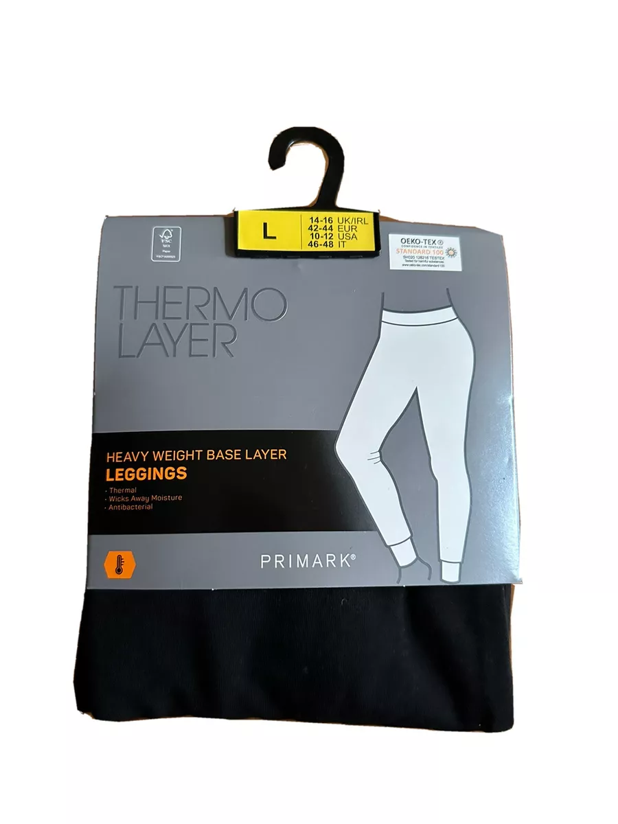 Primark Thermals Winter Leggings Black (heavy Weight Base Layer) Large