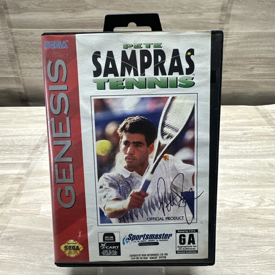 Pete Sampras Tennis Game (Sega Genesis, 1994) CIB Complete W Manual Tested Retro - Image 2 of 4