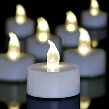 Flameless LED Tea Lights - 12 Pack 200+ Hours Warm White Candles