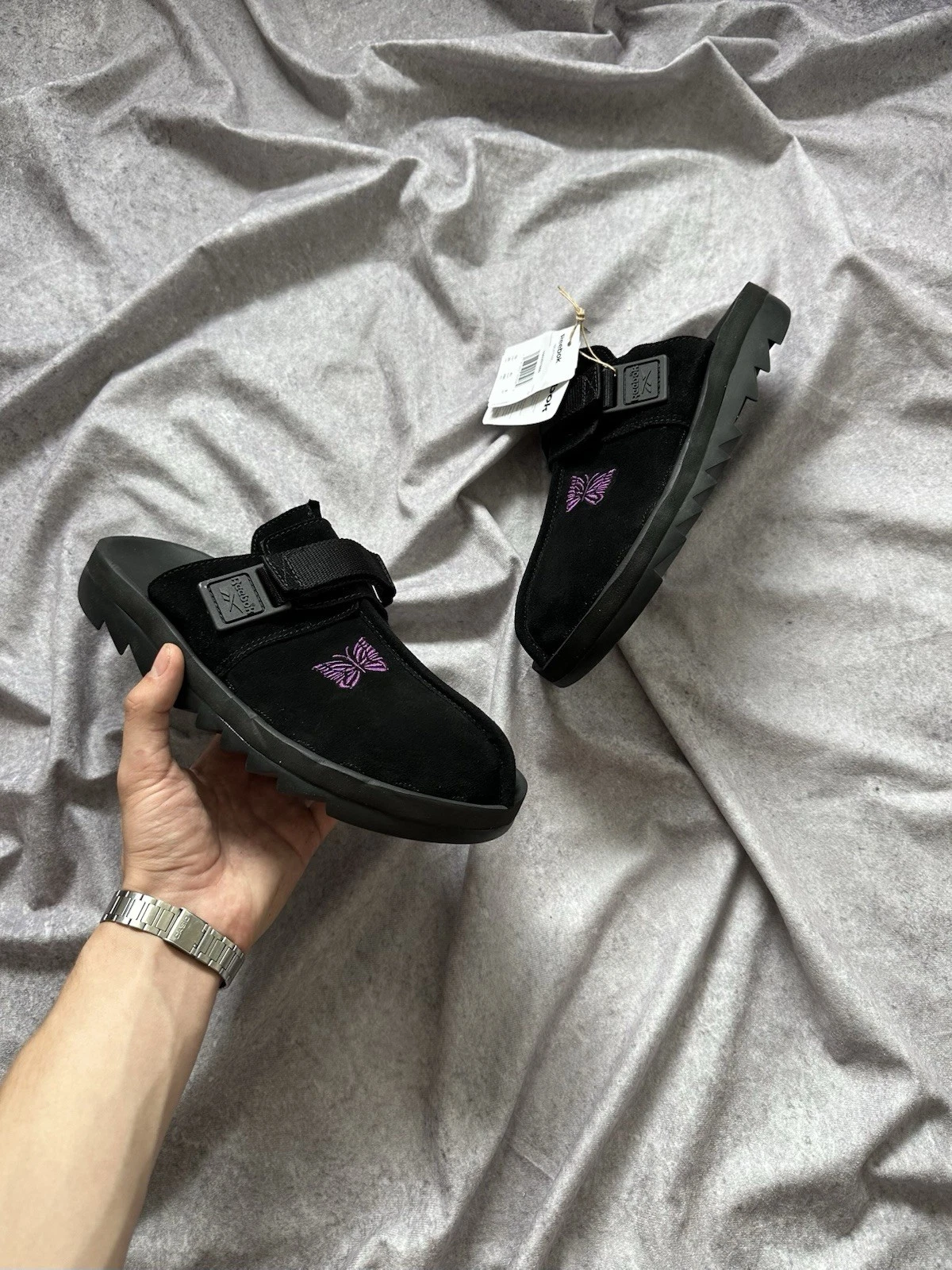 Sandali Reebok Classics Beatnik x Needles Japan nero viola nuovi uomo 100207686