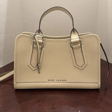 Marc Jacobs Drifter Medium Marshmallow Cream Leather Satchel Bag 