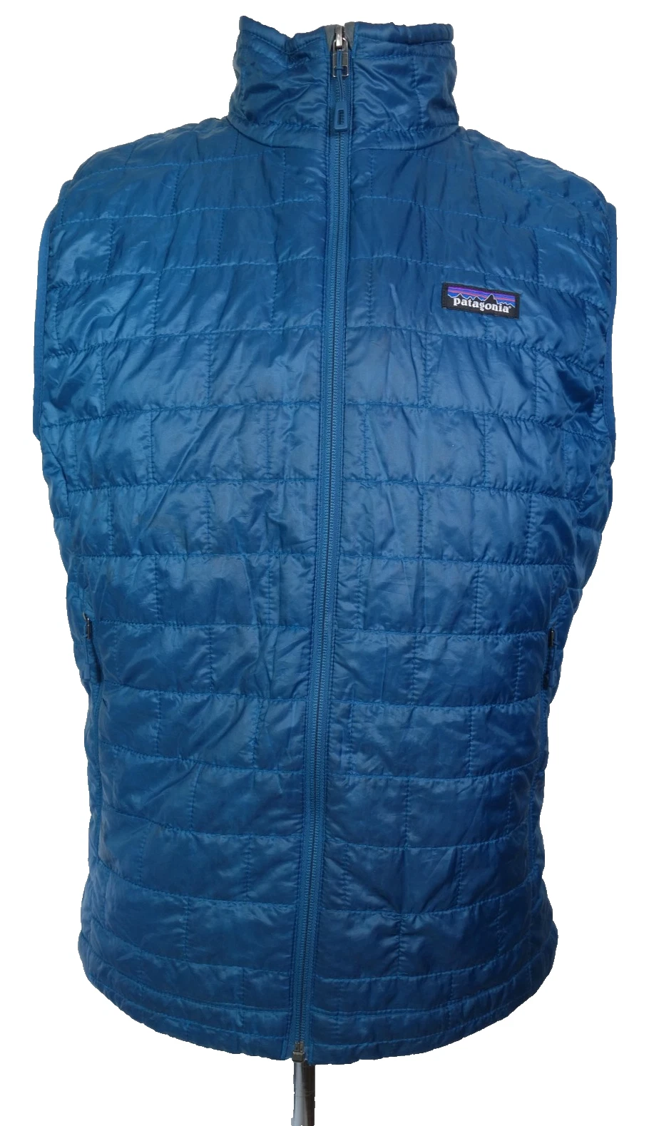 Patagonia Nano Puff Quilted Vest Men Medium Blue Insulated Full Zip Lightweight
