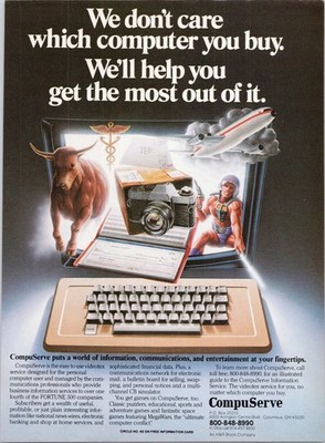CompuServe Vintage Print Ad 1980s Computer Service Advertising