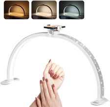 Half Moon Light for Nail Desk, 29In Nail Tech Lamp, Nail Table Light, 7 Color Mo