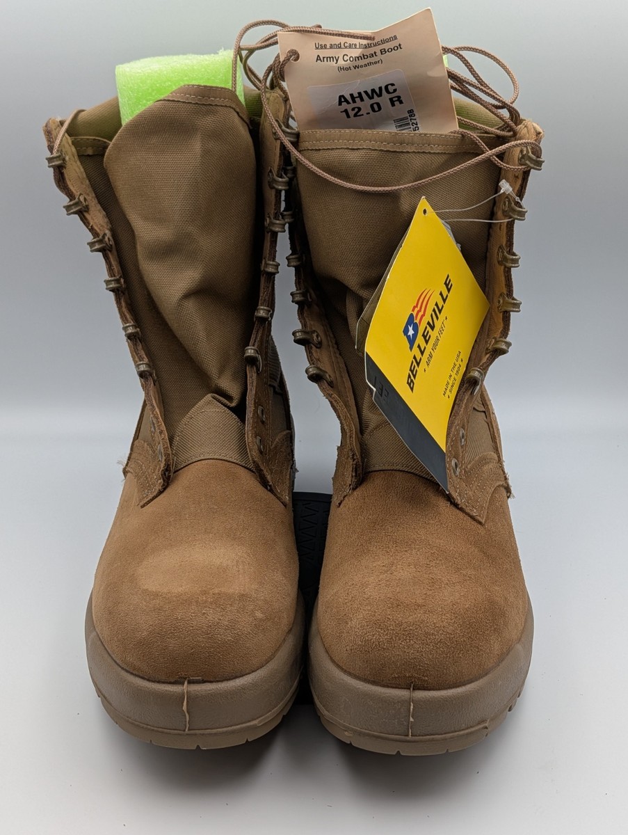 Belleville AHWC Military Combat Boots Brown Suede Vibram 5.5 XW Made in USA Men main image 3